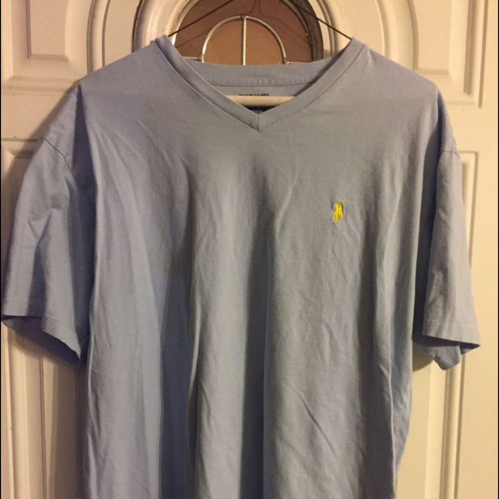 Light blue v-neck Polo