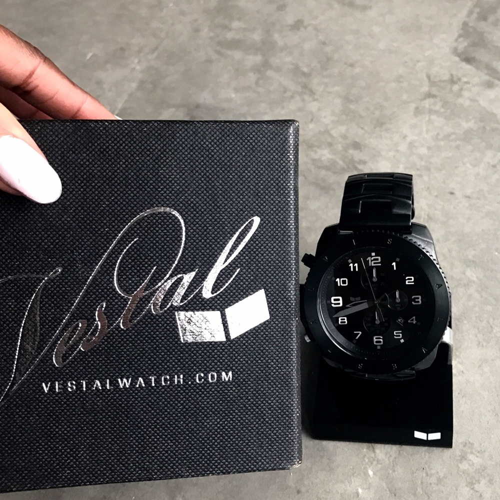 NEW 🔥 Blacked-Out Vestal Stainless Steel Watch