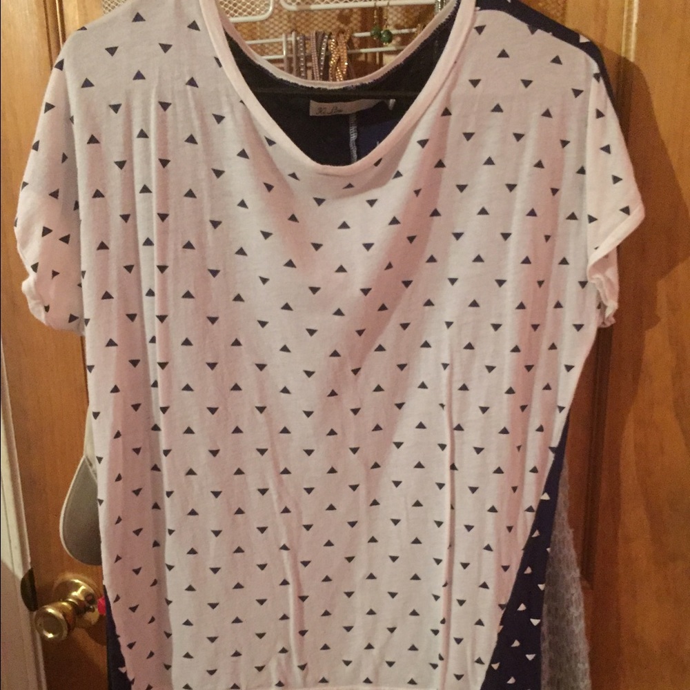 Navy blue and white shirt