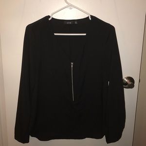 Long sleeve Blouse with front zipper