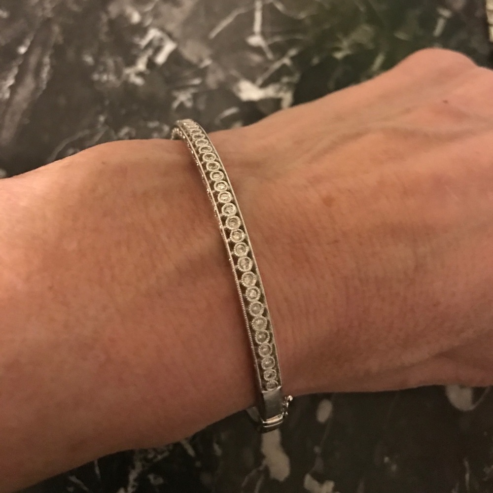 White gold bangle