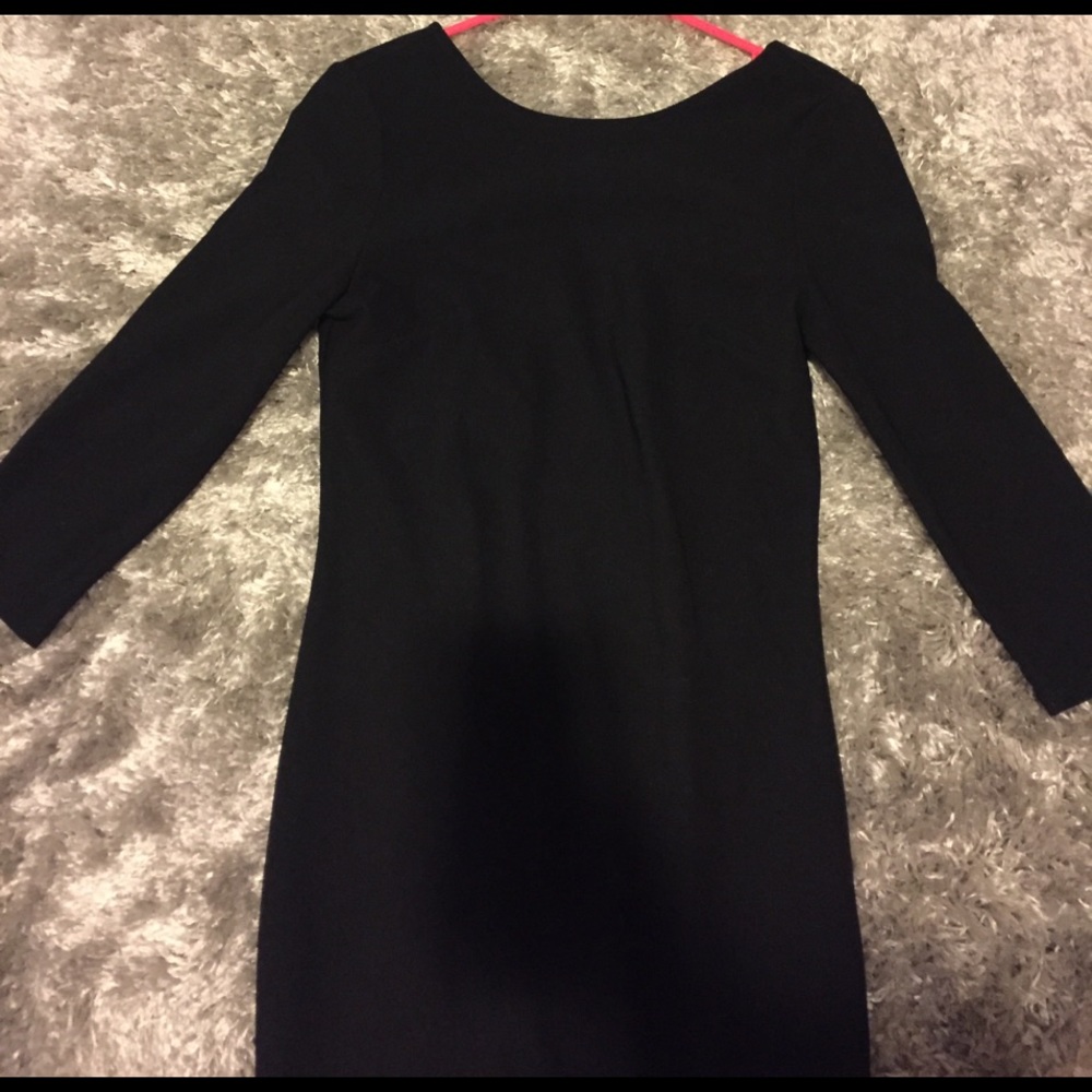 3/4 Sleeve Black Dress