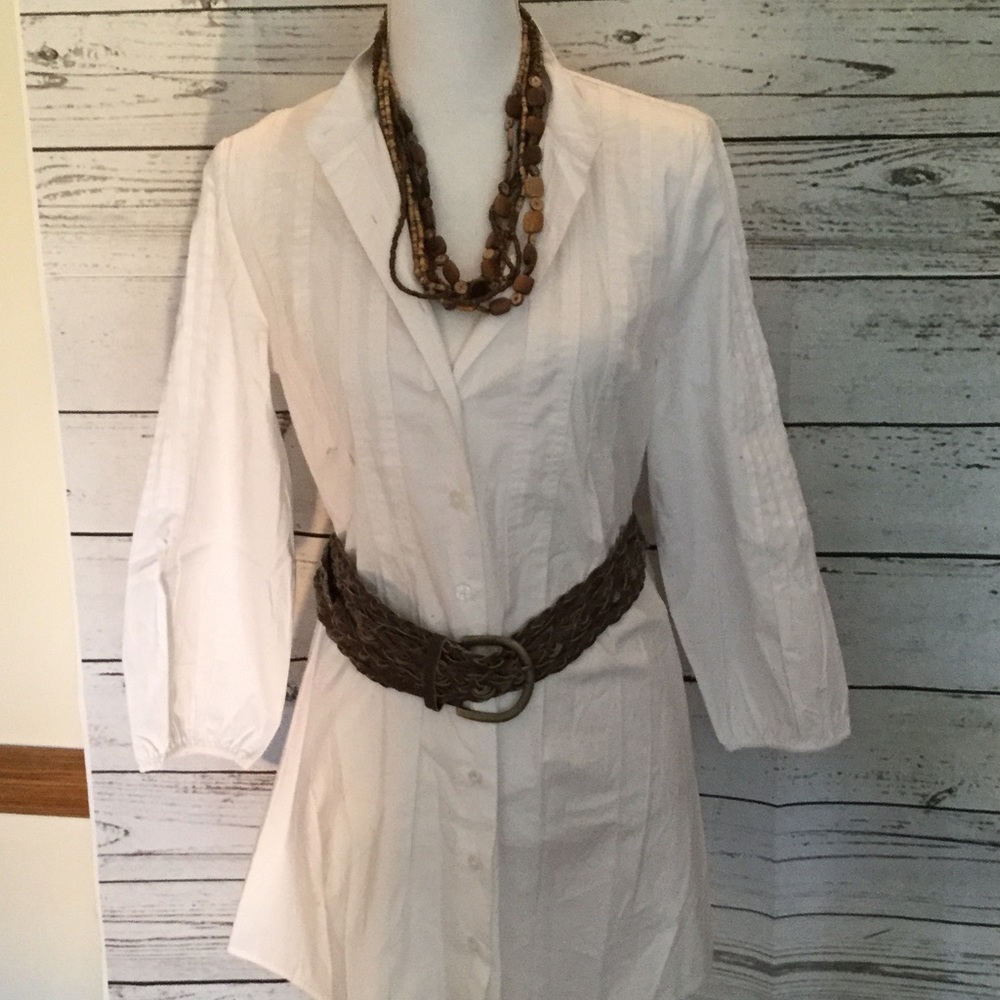 Kenar white cotton/spandex tunic..great beach look