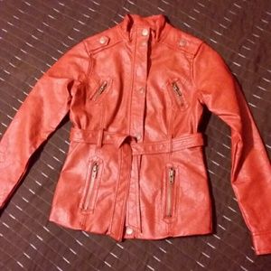 NWOT Jou Jou Faux Leather Moto Jacket