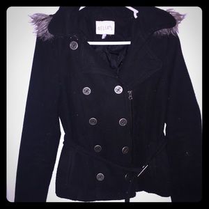 Black Felt Peacoat