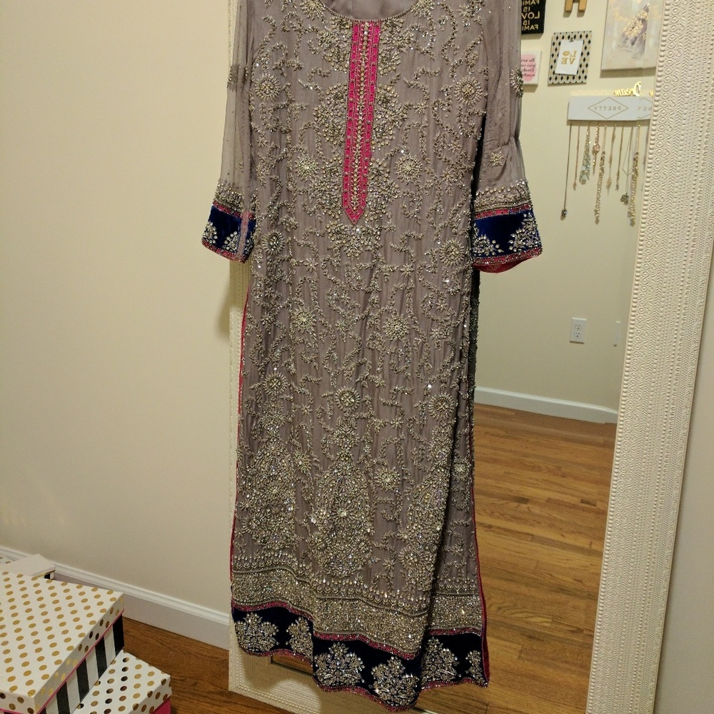 Pakistani formal hand beaded shararah Indian