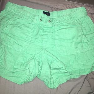Sea green linen shorts