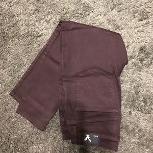 Burgundy crop jeggings