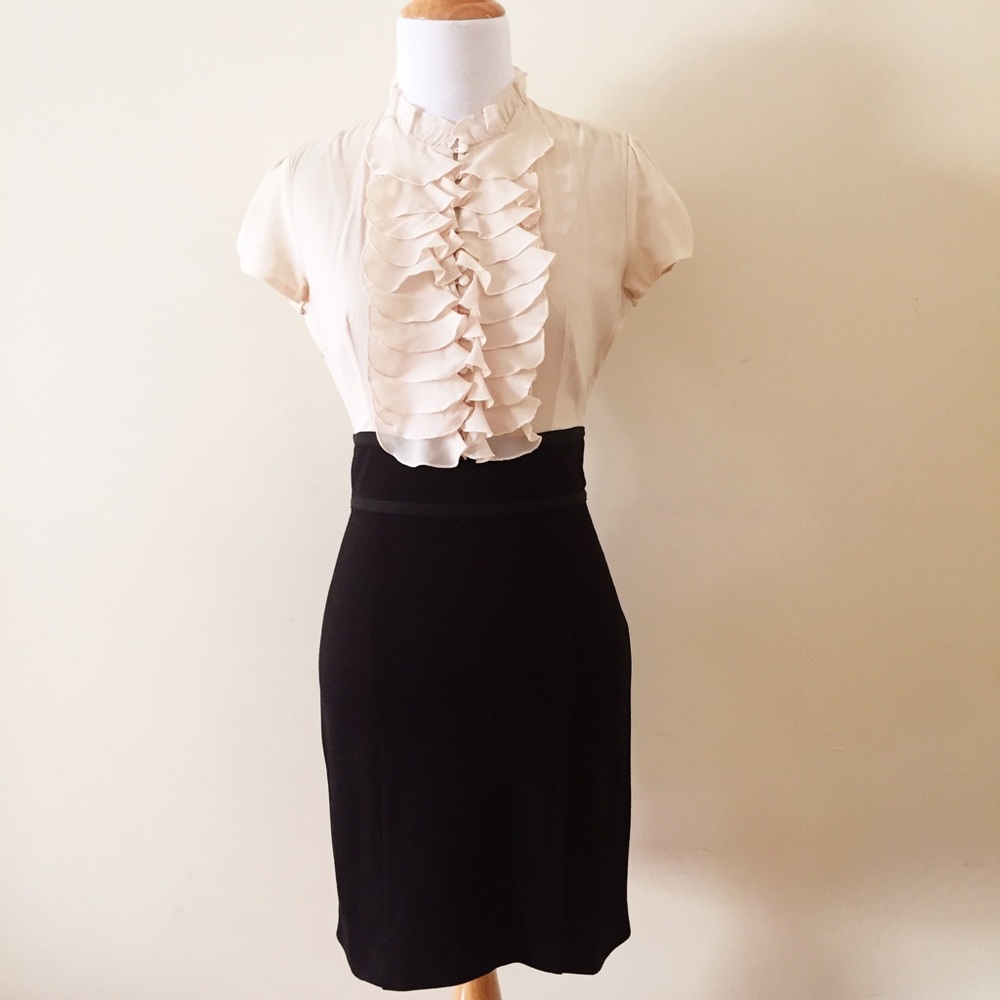 Bebe blush ruffle dress