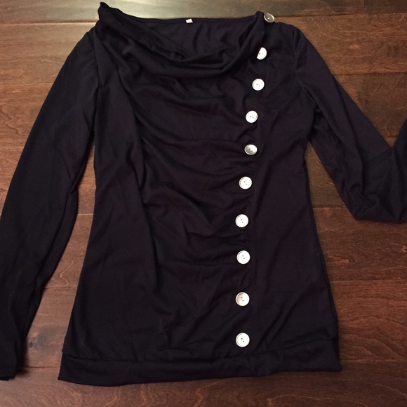 โค๏ธ HOST PICK โค๏ธ Navy Blue Tunic Top Size Medium - Picture 5 of 6