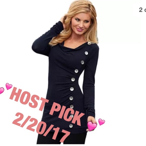 โค๏ธ HOST PICK โค๏ธ Navy Blue Tunic Top Size Medium - Picture 3 of 6