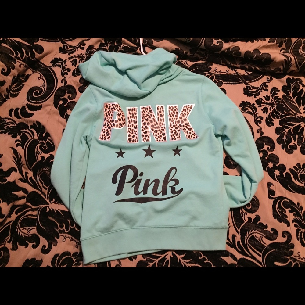 Vs/pink rare leopard hoodie M