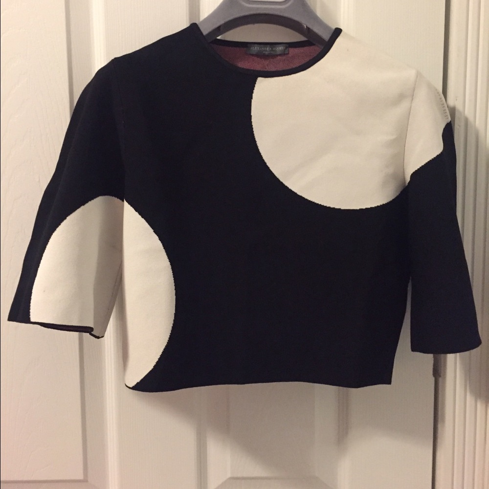 Alexander McQueen Black Knit Crop Top