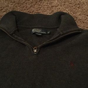 Charcoal gray men's polo sweater