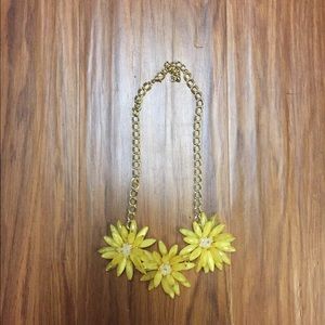 Yellow floral collar necklace