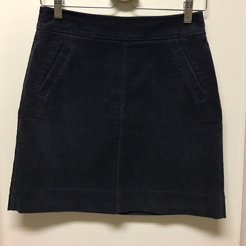 LOFT dark navy corduroy skirt