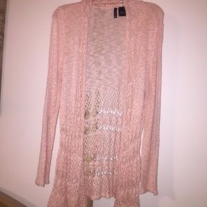 Peachy pink knit cardigan