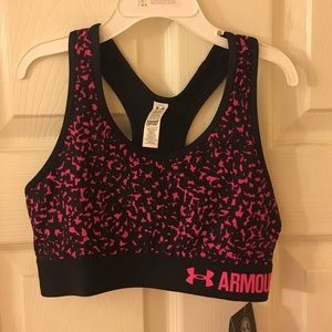 Women's XS Under Armour Sports Bra Hot Pink Print