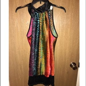 Rainbow Animal Print Party Top