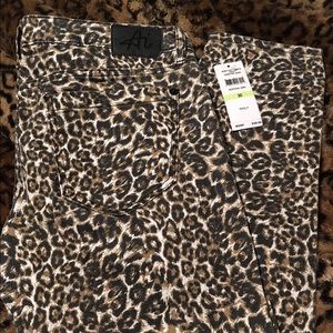 Leopard cropped jeans 30 waist