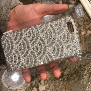 Rhinestone and pearl iPhone 6/6s case