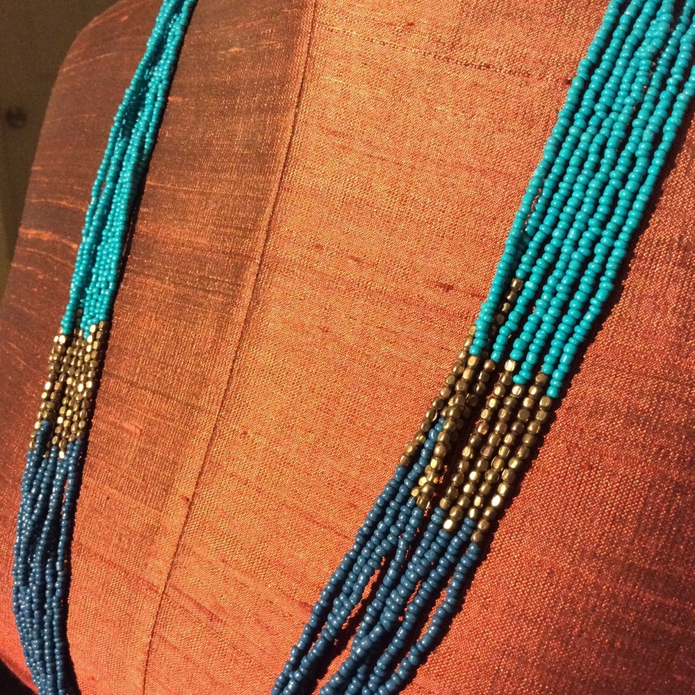 Blue beaded necklace
