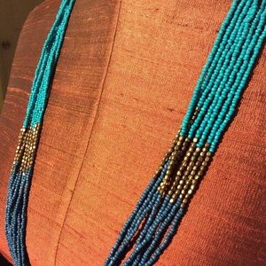 Blue beaded necklace