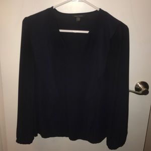 Very dark navy long sleeve banana republic blouse