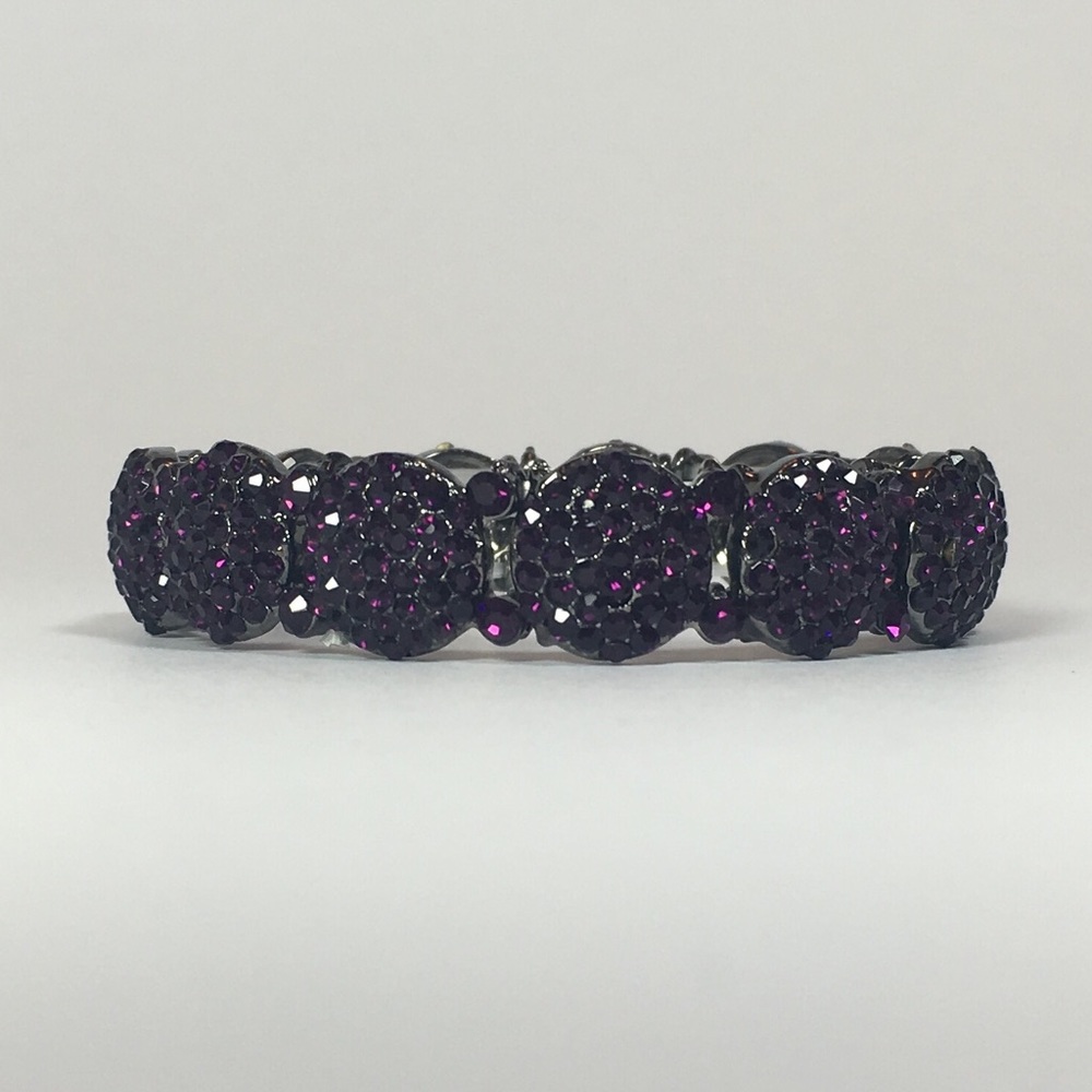🎆Lindbrook Bracelet - Grey with Purple Crystals