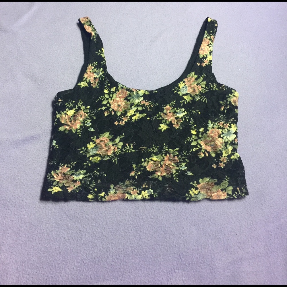 EUC Sparkle & fade lace and Floral bralette SZ XS
