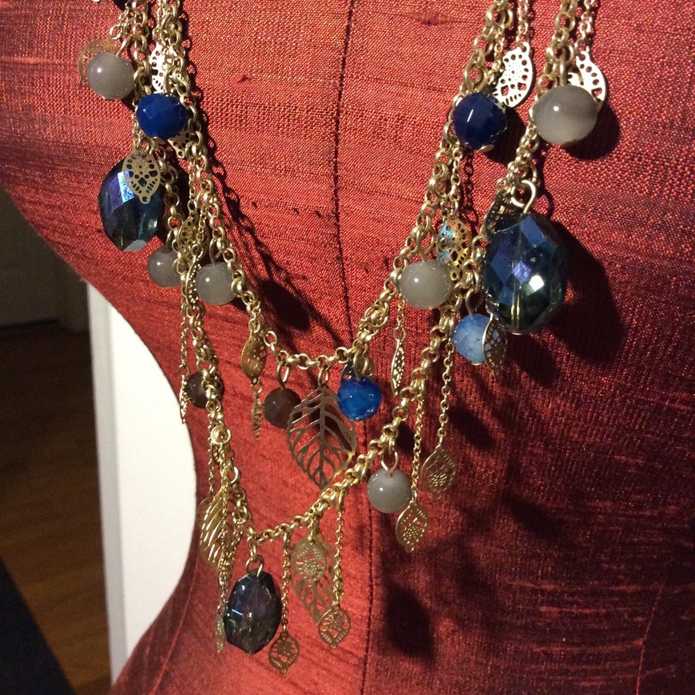 *sold* Beaded and gold necklace