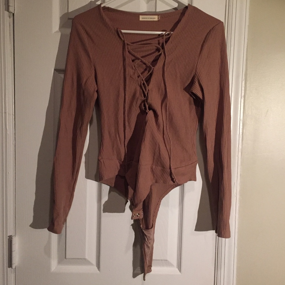 Beige leotard from Necessary clothing