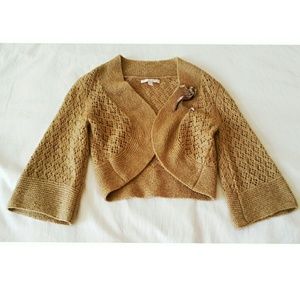 Rebecca Taylor bolero sweater w feather pin NWOT