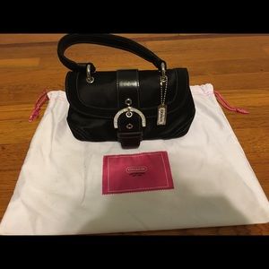 Coach Madison Black Satin Suede Evening Bag