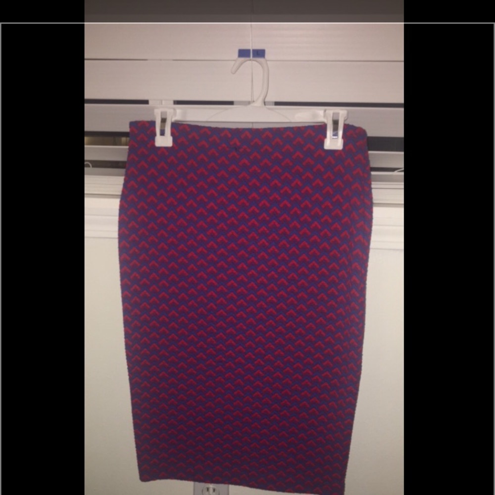 Red and blue skirt