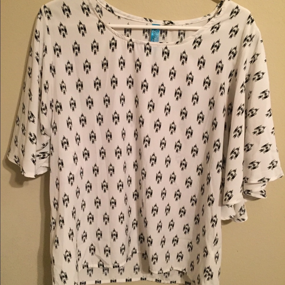 White and Black Pattered Shirt