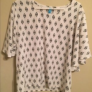 White and Black Pattered Shirt