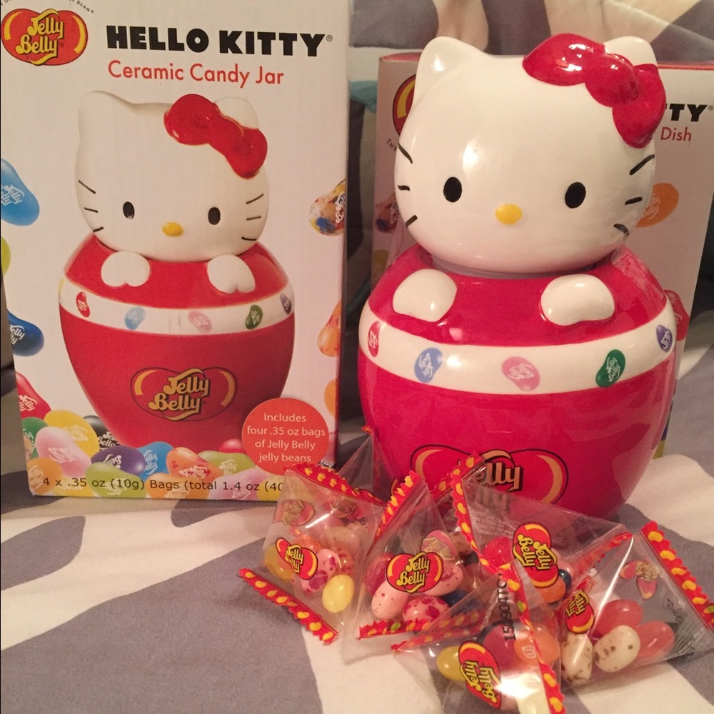 NEW Hello Kitty Jelly Belly candy jar in box