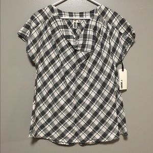 NWT Rogan for Target Plaid Linen Top