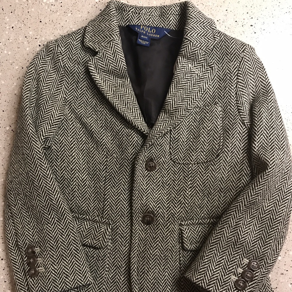 Ralph Lauren Boys' Wool Blend Herringbone Coat