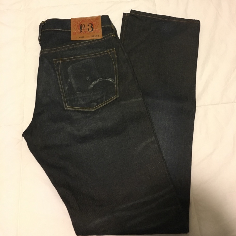 EVISU Dark Blue Mens Jeans Size 30x34 Classic Cut