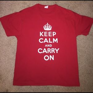 Red Keep Calm and Carry On Unisex T-Shirt