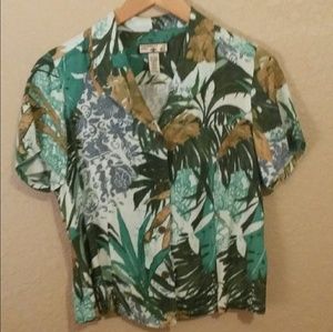 Caribbean Joe Floral Crop Shirt
