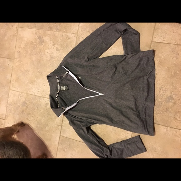 PINK Victoria's Secret Tops - Gray text zip up pull over never worn
