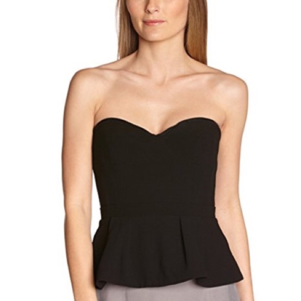 Black BCBG strapless top