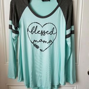 Blessed Mama raglan tunic