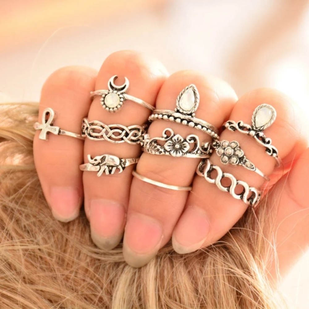 10PCS Waterfall Rings set - Picture 2 of 6