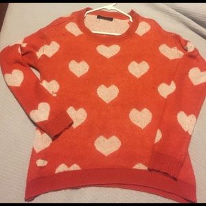 Adorable Orange Heart Sweater!