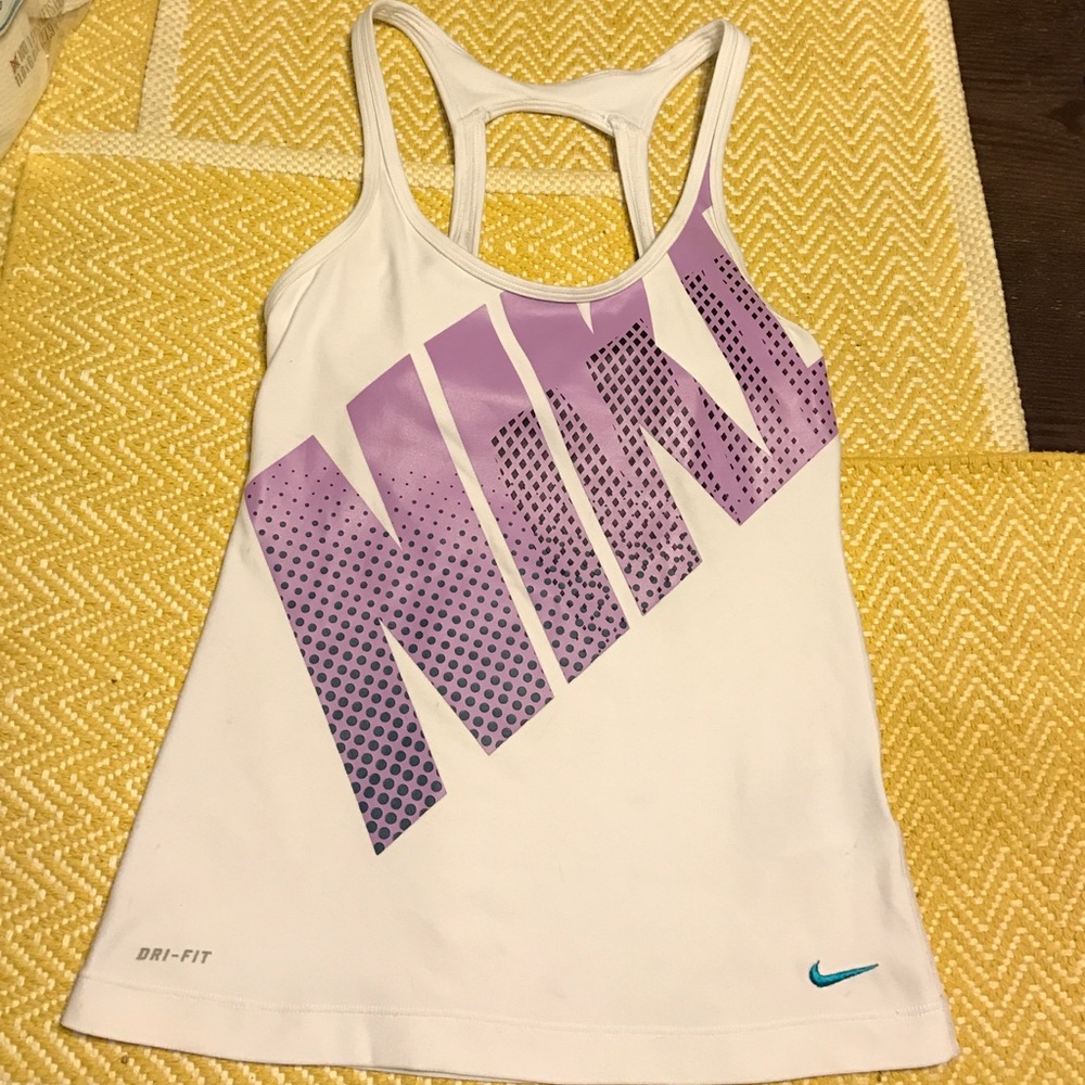 White NIKE racerback workout tank