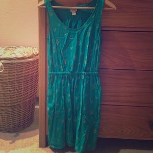 Sleeveless Dress w/ Cutout + Pockets, Teal, S